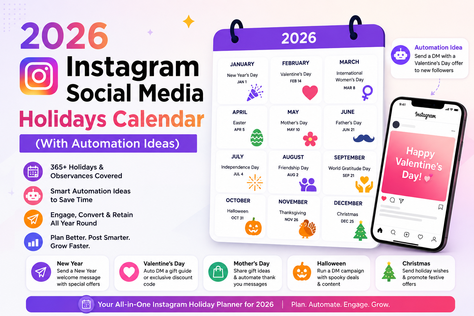 2026 Instagram Social Media Holidays Calendar (With Automation Ideas)