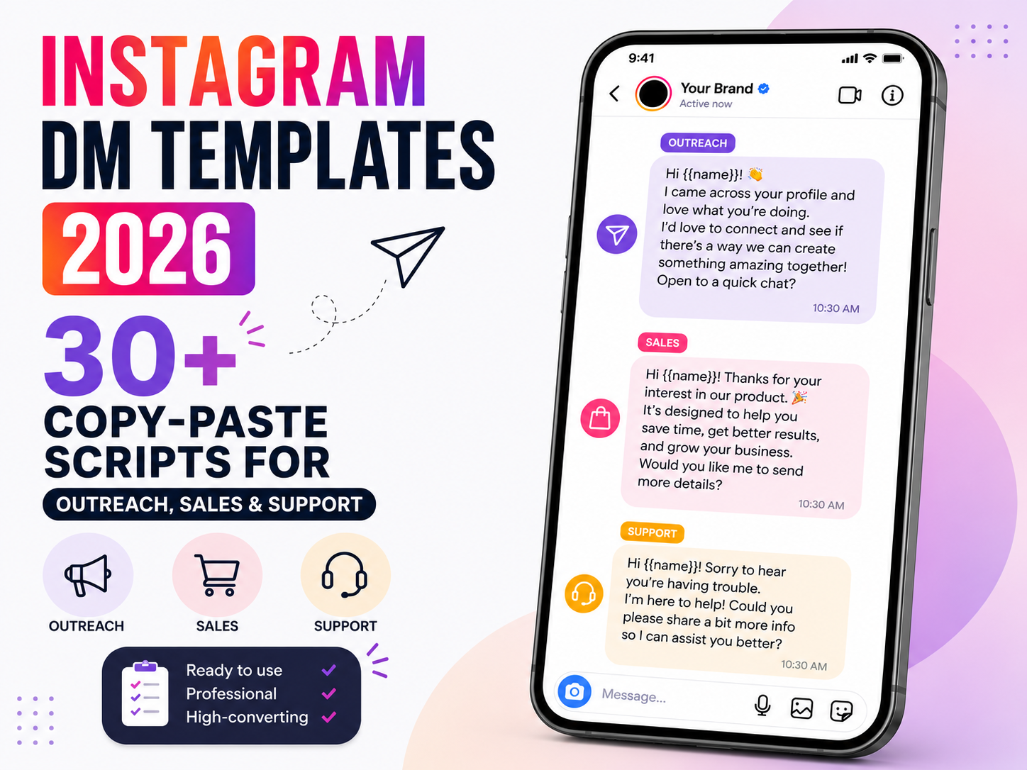 Instagram DM Templates 2026: 30+ Copy-Paste Scripts for Outreach, Sales & Support